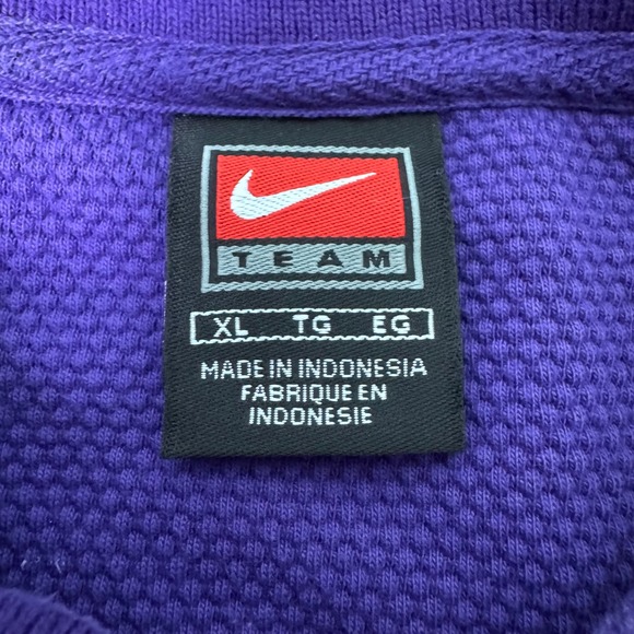 Vintage 90s Nike Team LSU Waffle Knit Polo Purple Men's Size XL Tigers - Picture 4 of 7